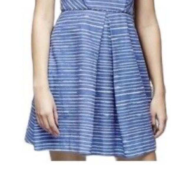 Gap dress blue and white with pockets mooth linen-cotton weave, lining in bodice - Picture 8 of 9